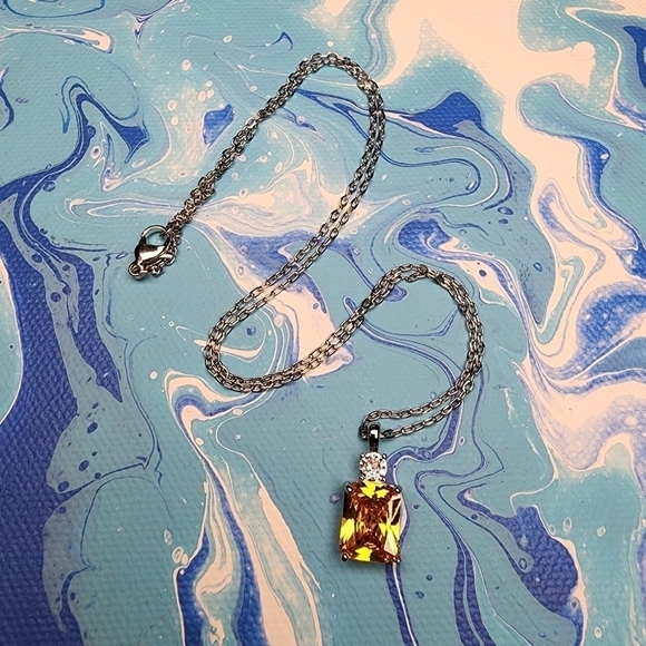 Citrine yellow gemstone necklace November Birthstone - Picture 6 of 10